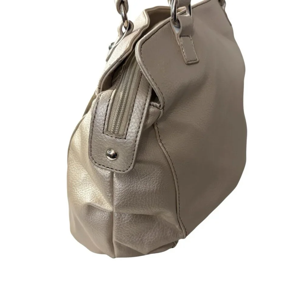 Nine West Tan Faux‎ Pebbled Leather Dual Handle Tote Purse Bag NWT Large READ